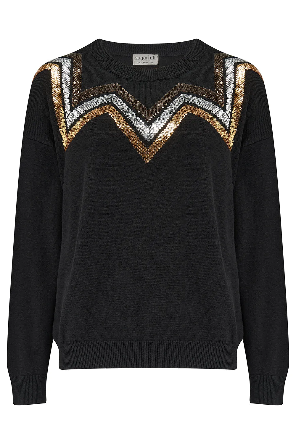Anjali Sequin Jumper - Black