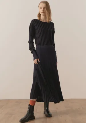 Atrium Ribbed Top | Ink / Black