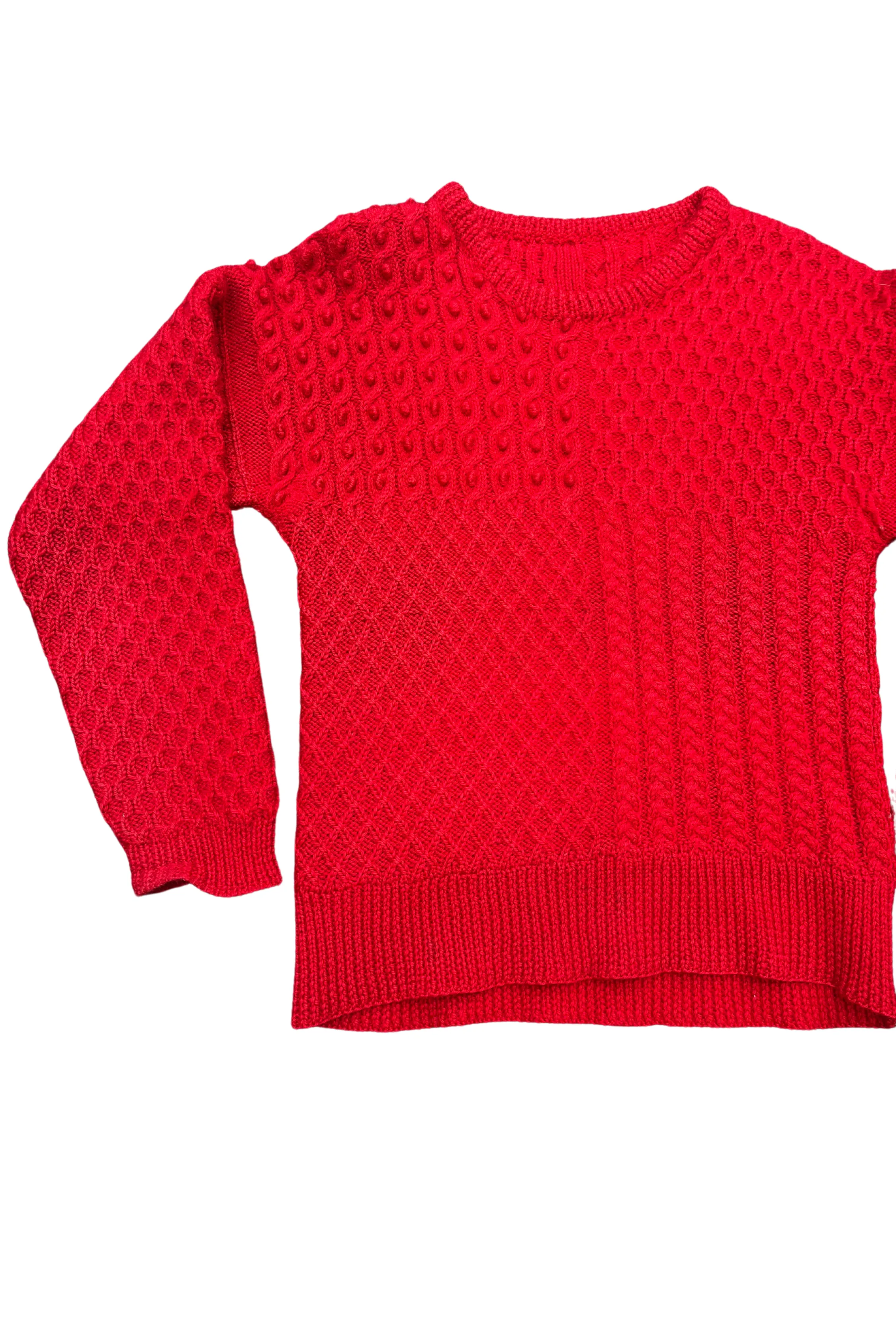 Beautiful handknit red jumper
