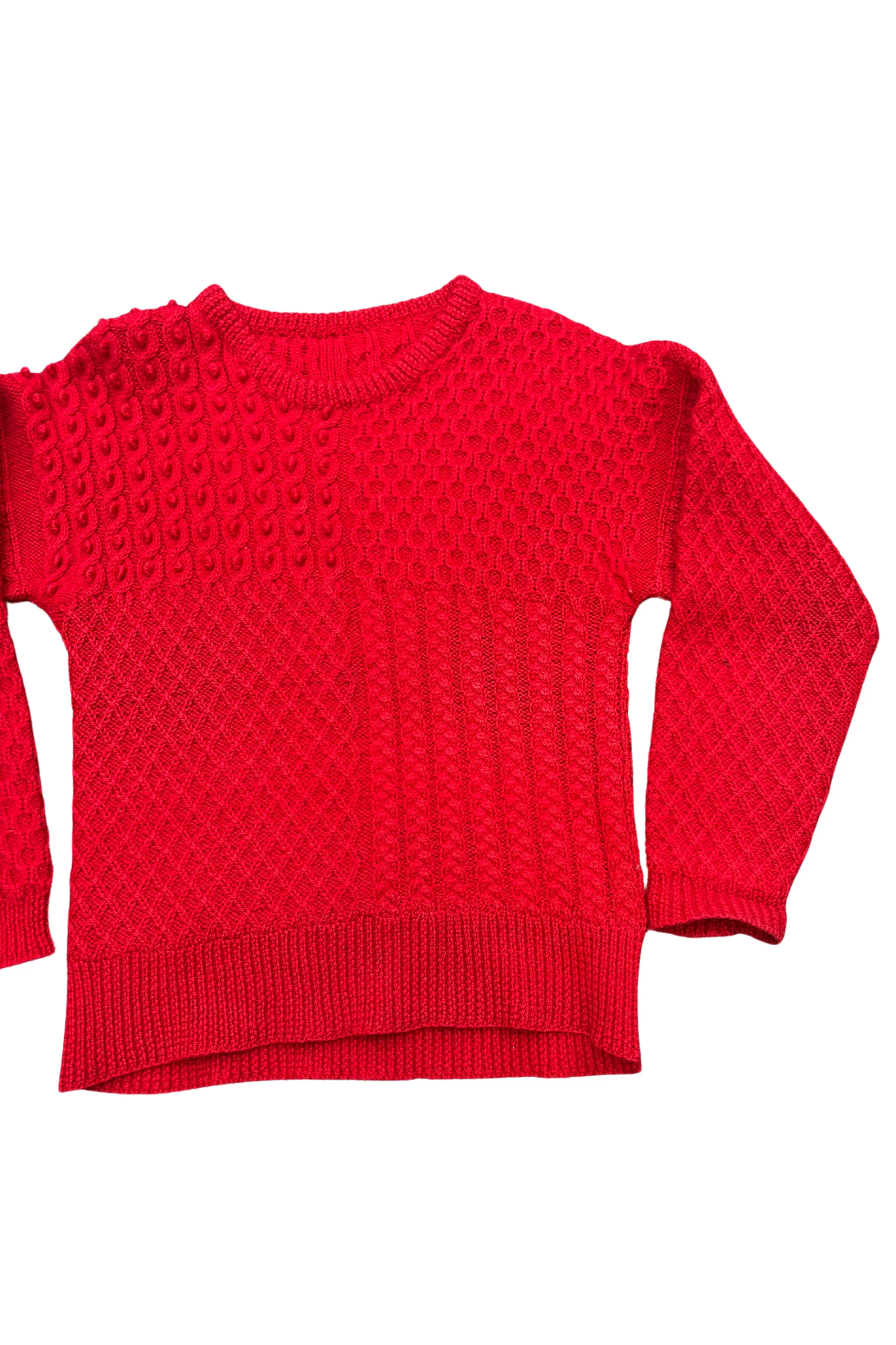 Beautiful handknit red jumper
