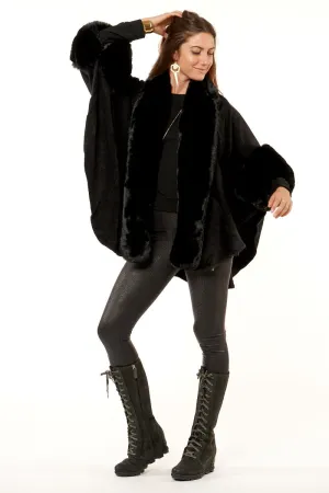 Black Deluxe Cuddle Faux Fur Wrap
