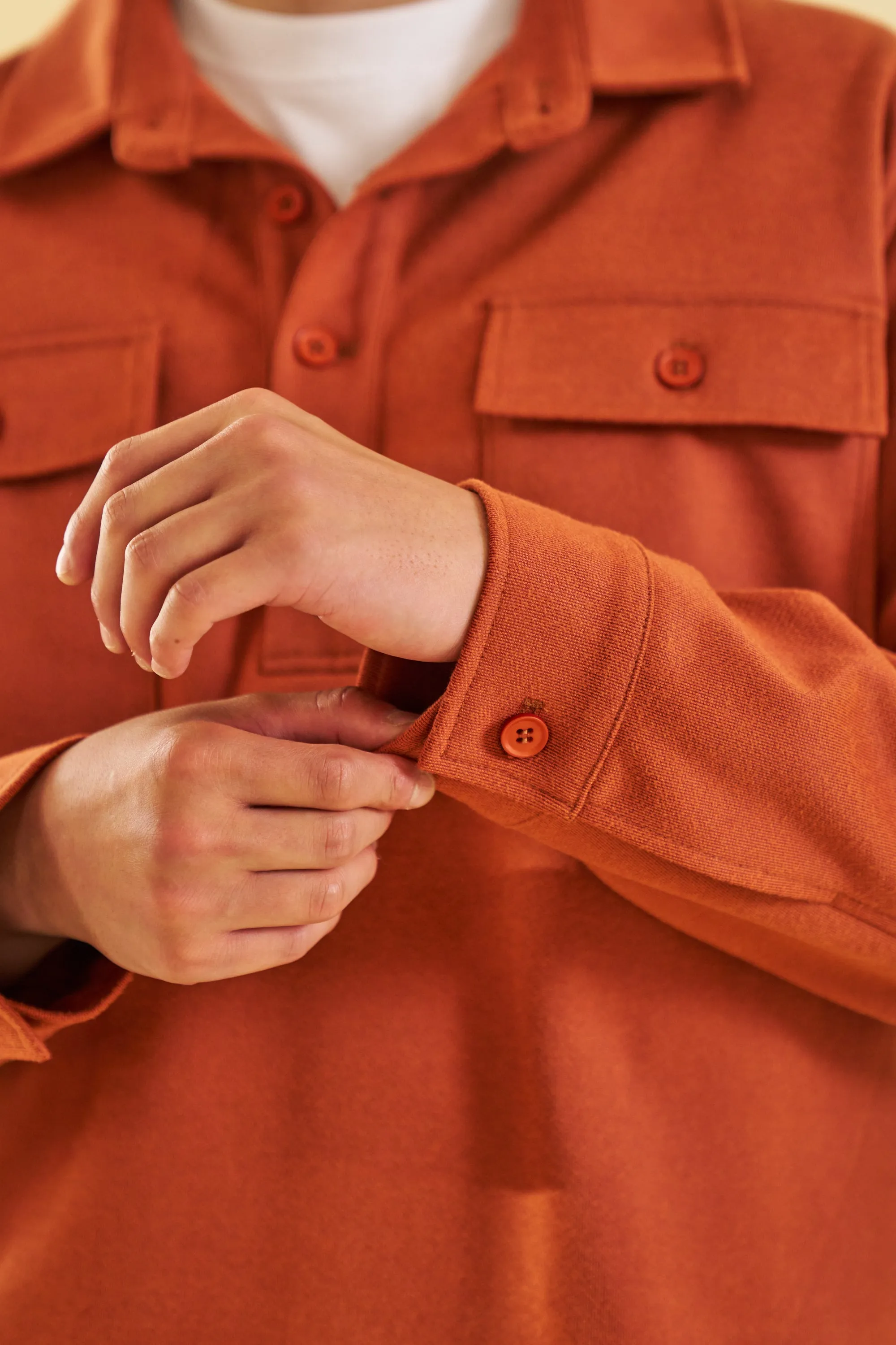 bound Burnt Orange Work Pullover
