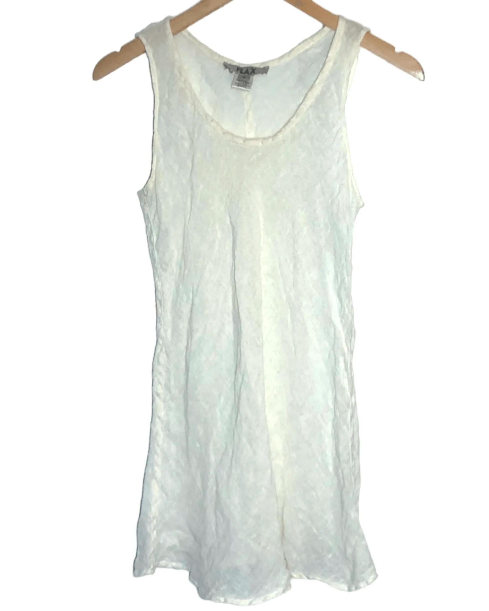 Bright Spring Ivory Sleeveless Linen Top