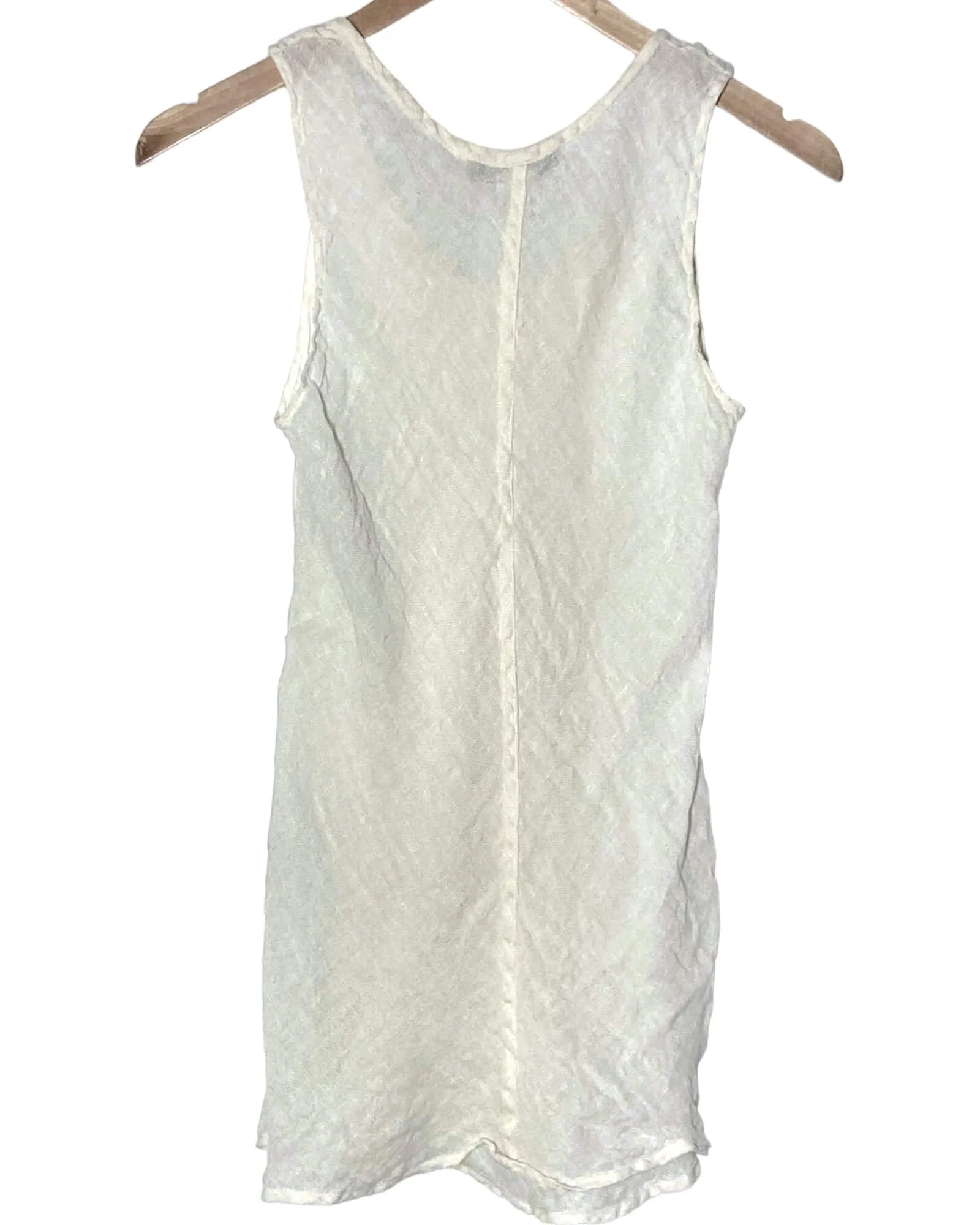 Bright Spring Ivory Sleeveless Linen Top