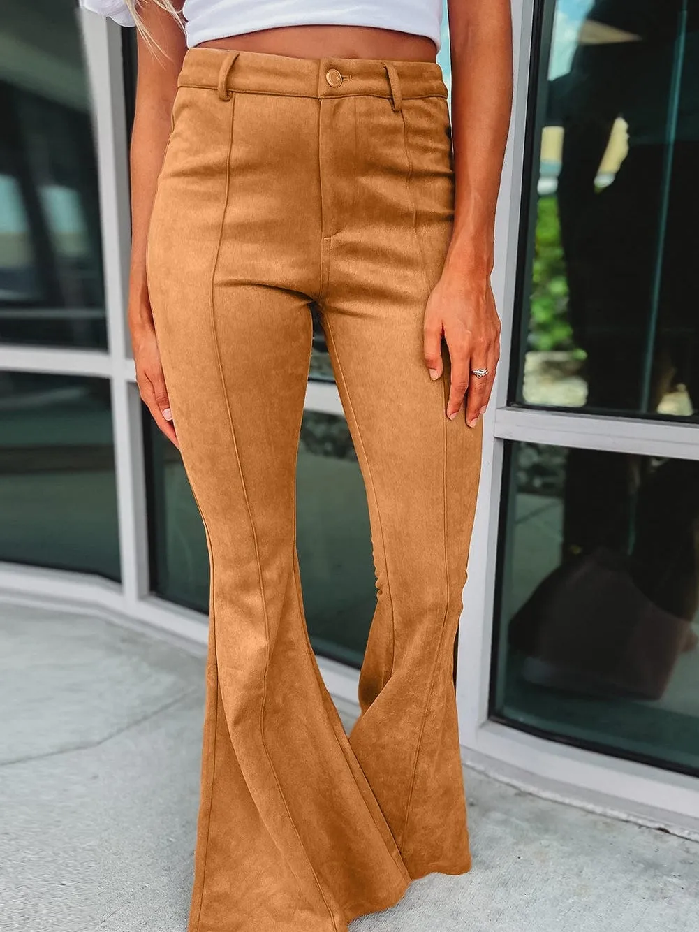 Brown Suede Pants with Pockets