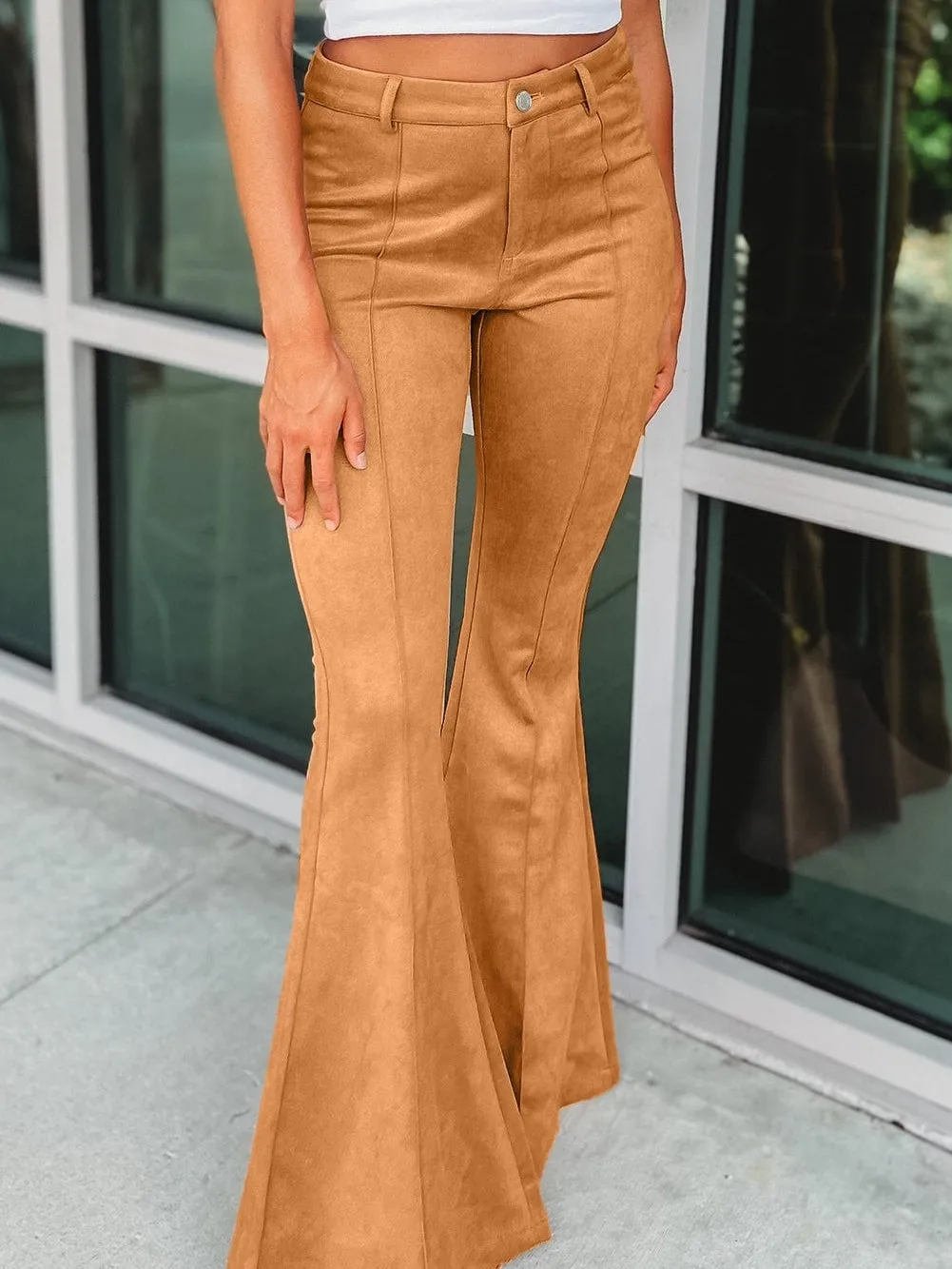 Brown Suede Pants with Pockets