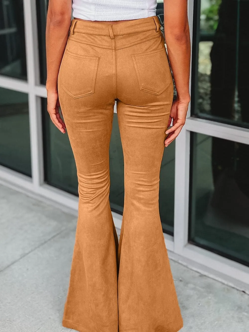 Brown Suede Pants with Pockets