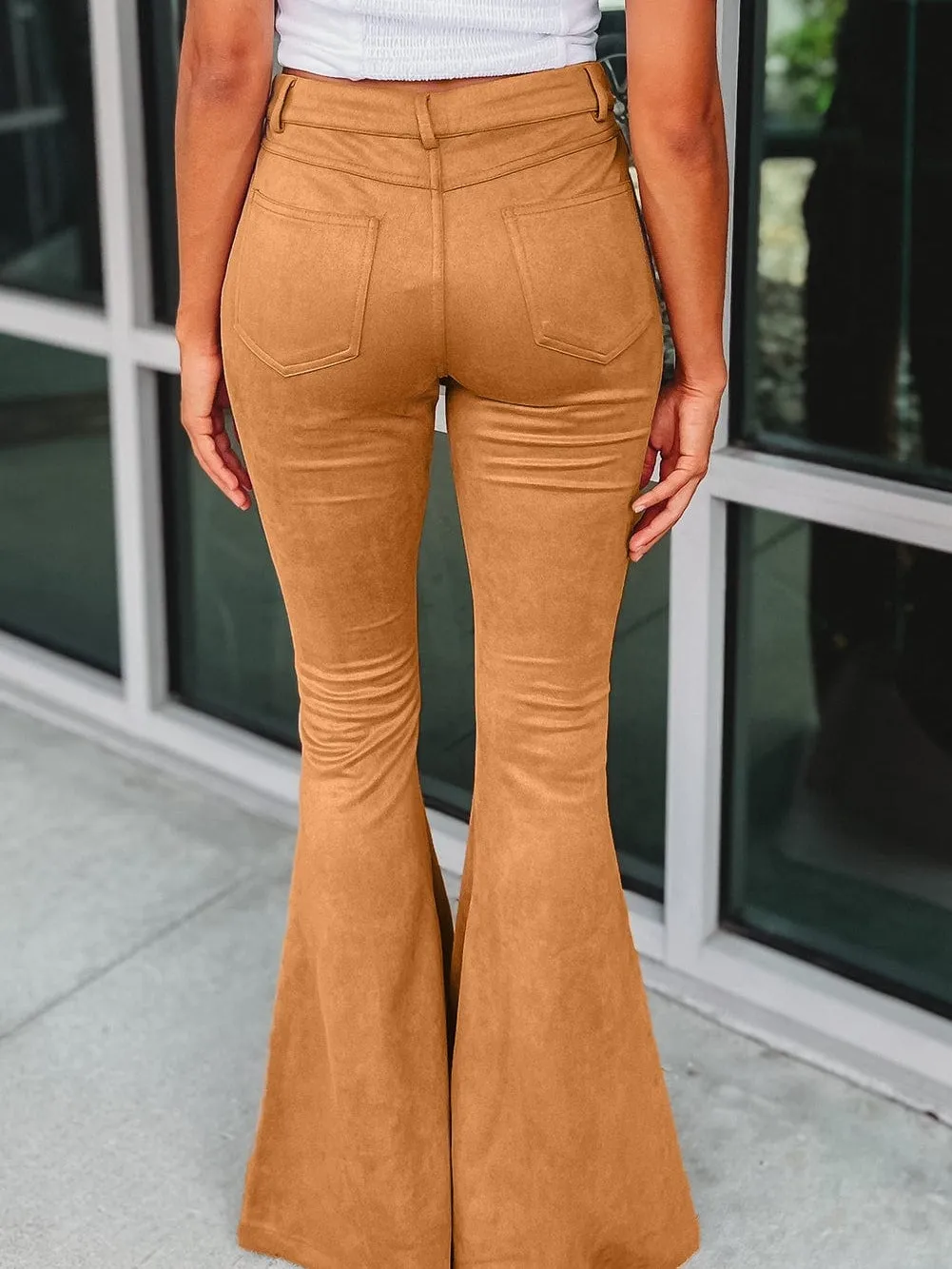 Brown Suede Pants with Pockets