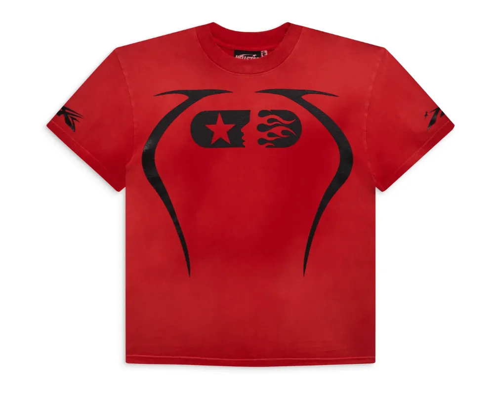 Hellstar Studios Warm Up Short Sleeve Tee Shirt Red