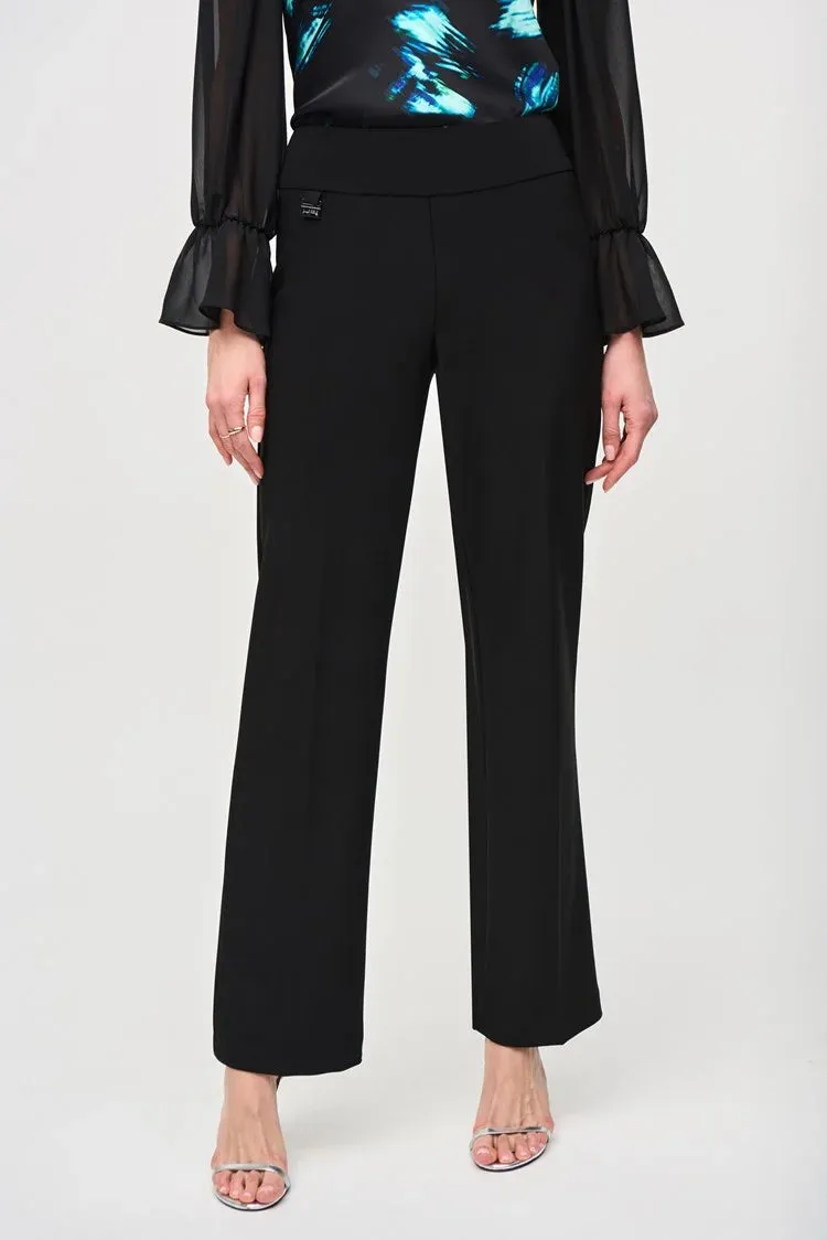 Joseph Ribkoff Black Wide-Leg Pull-On Pants