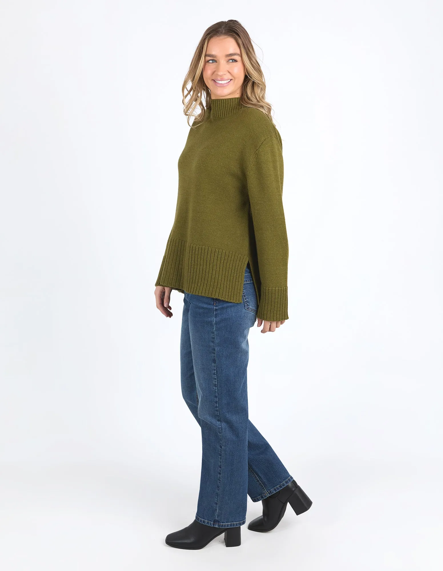 Jude Knit Jumper - Olive
