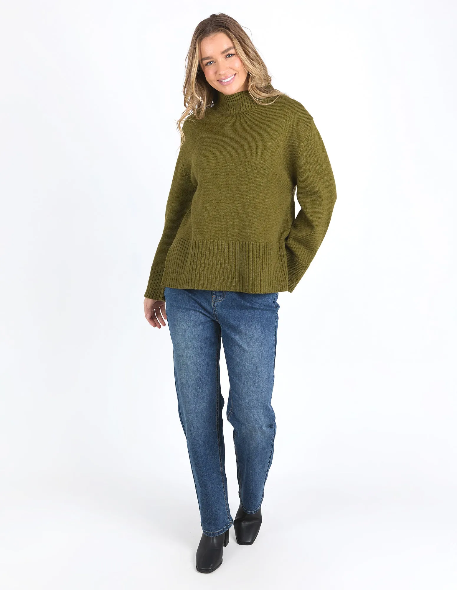 Jude Knit Jumper - Olive