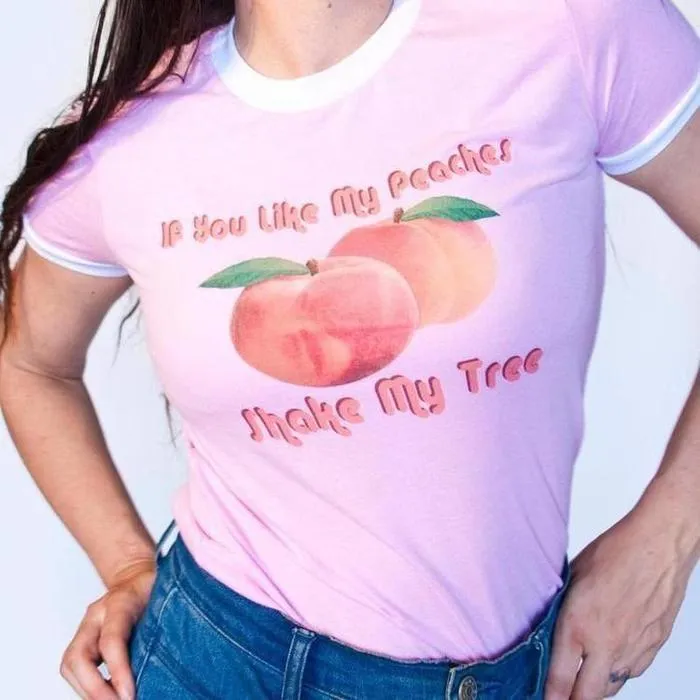 Like My Peaches Graphic Vintage Style Tee