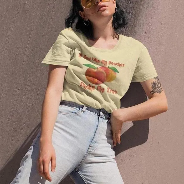 Like My Peaches Graphic Vintage Style Tee