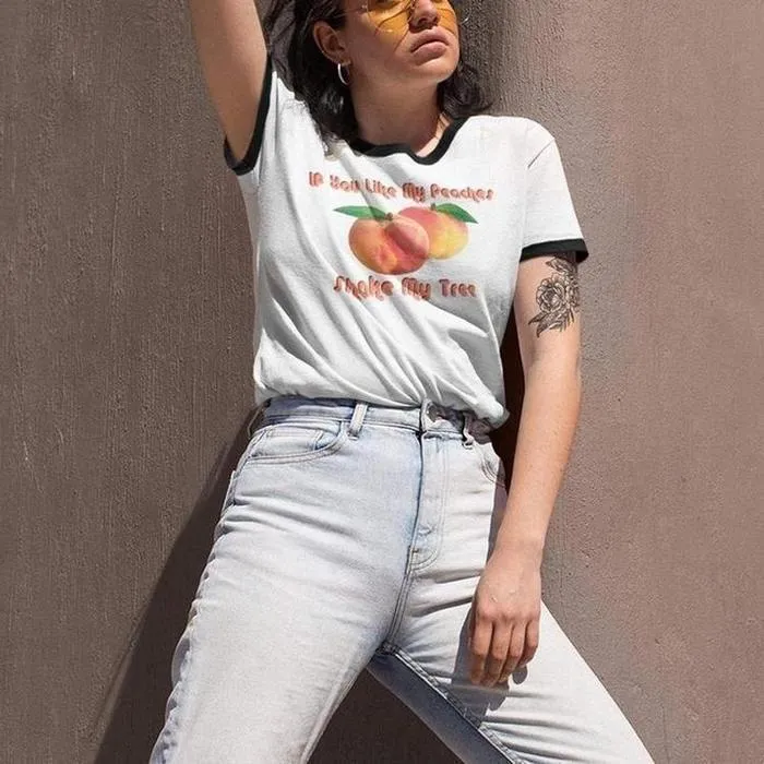 Like My Peaches Graphic Vintage Style Tee