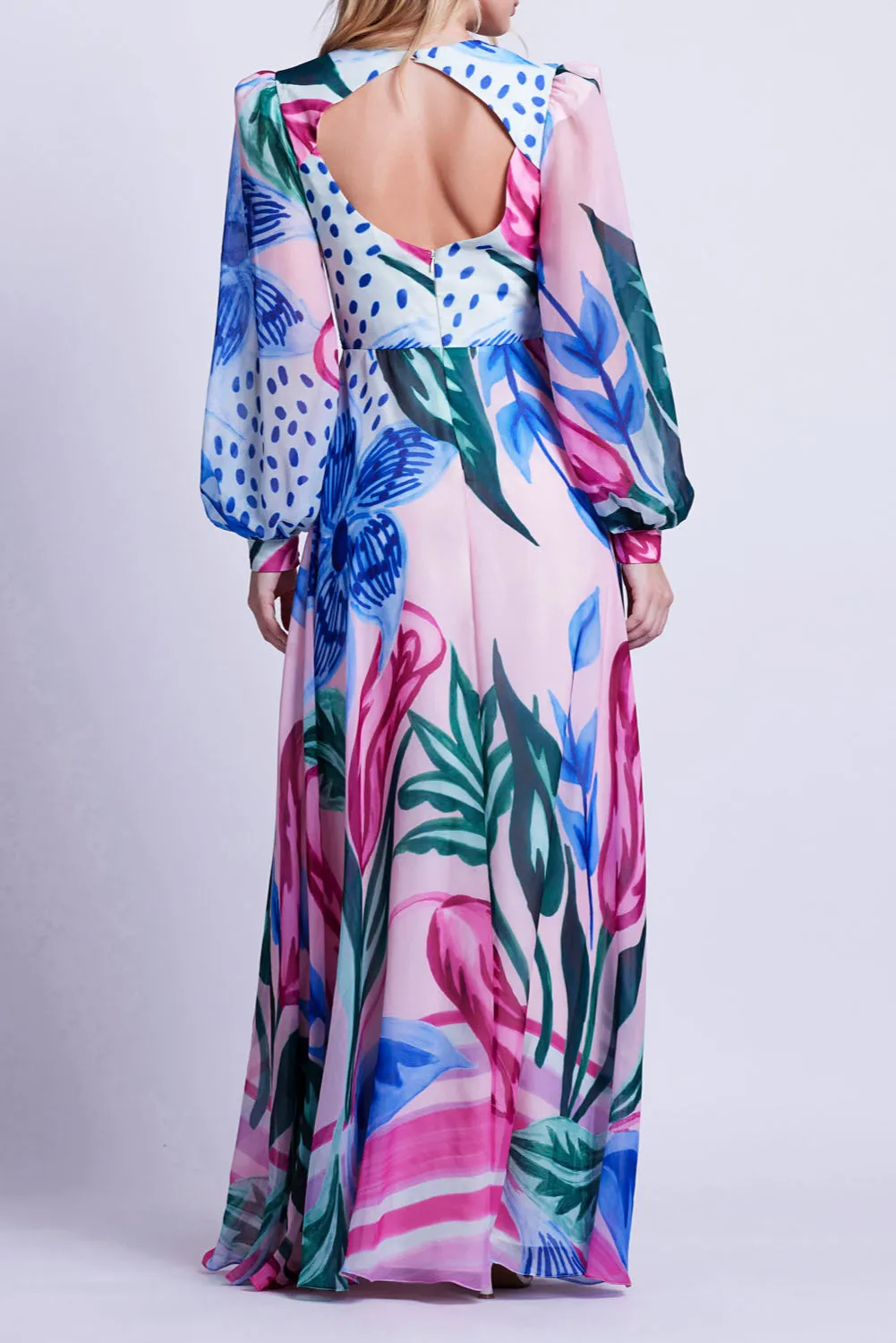 Nova Flora Deep V Maxi Dress