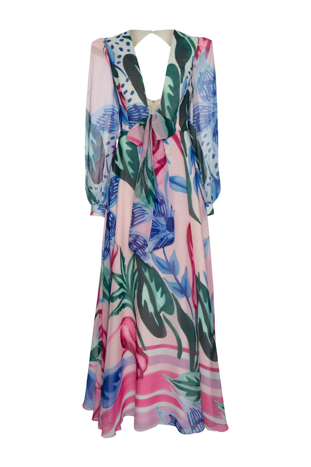 Nova Flora Deep V Maxi Dress