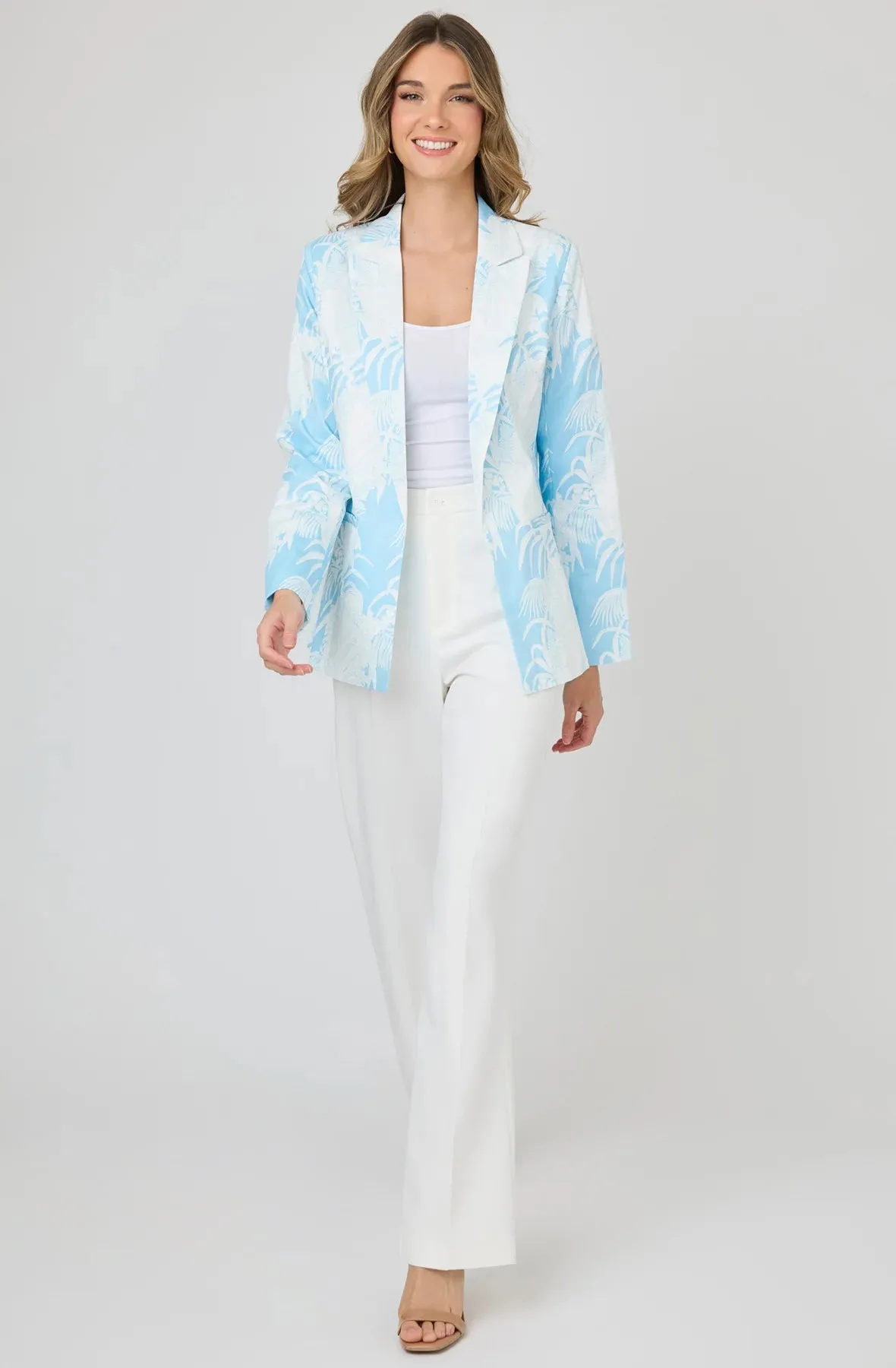 Printed Blazer with Tailored Fit