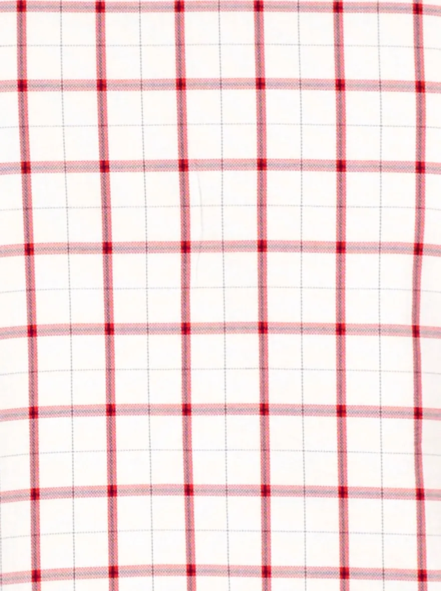 Red & White Checked Tailored Fit Casual Shirt | JadeBlue