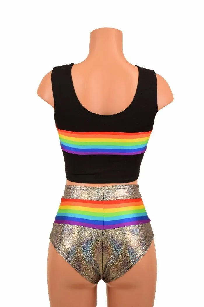 Retro Rainbow Crop Tank & Siren Set