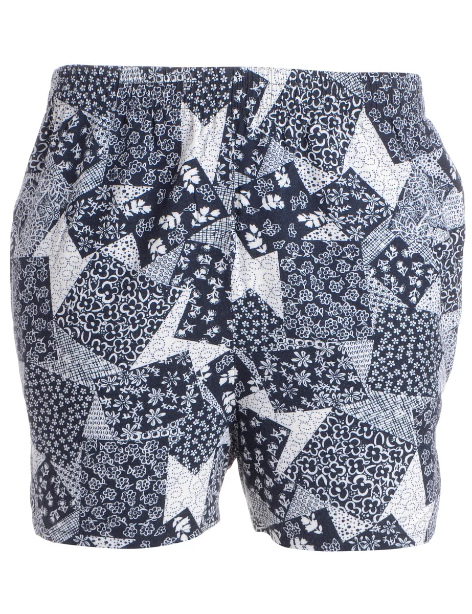 Reworked Curved Hem Floral Pattern Summer Shorts - W24