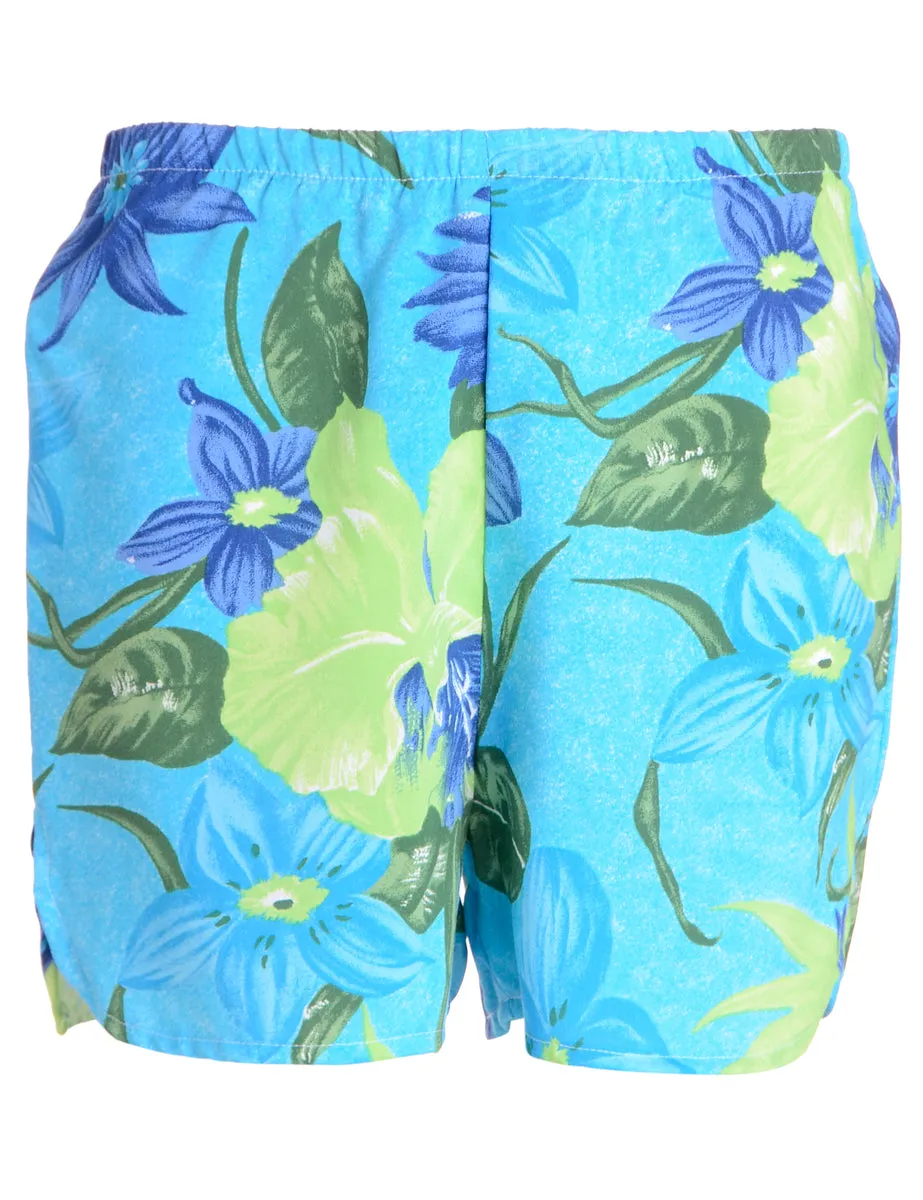 Reworked Curved Hem Floral Summer Shorts - W24