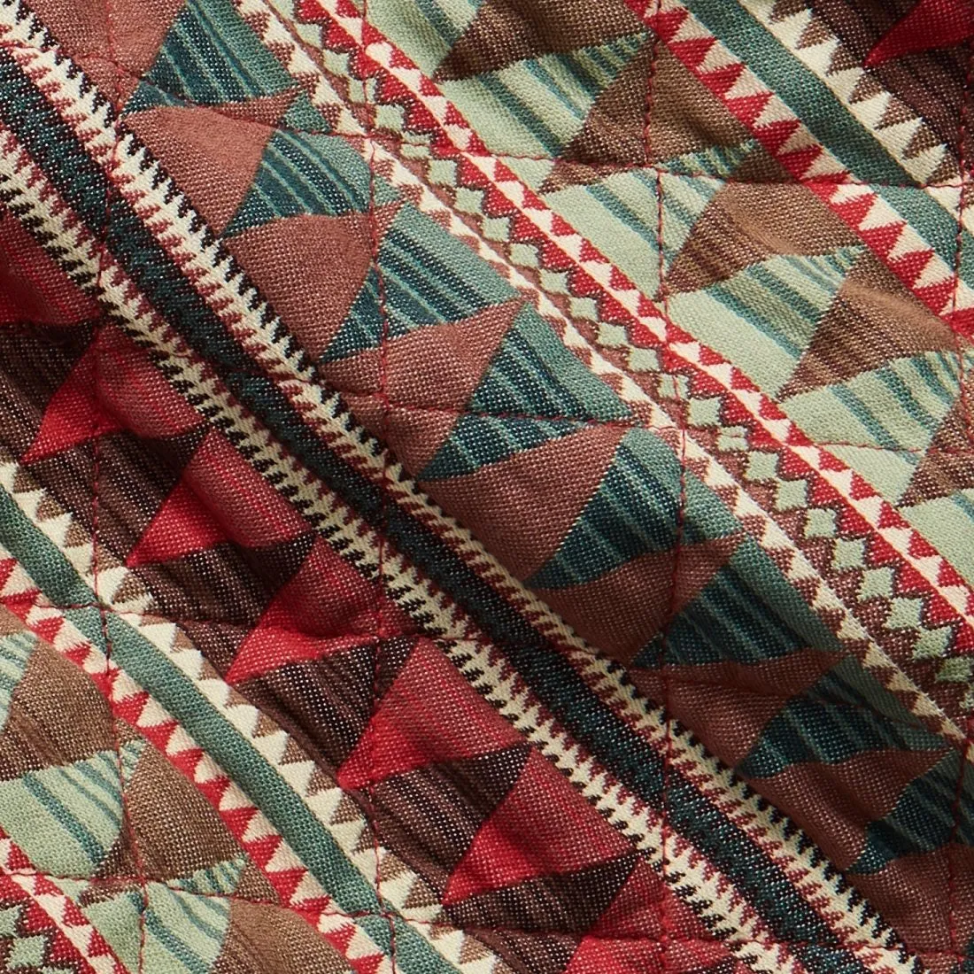 RRL by Ralph Lauren Quilted Jacquard Overshirt Red / Multi