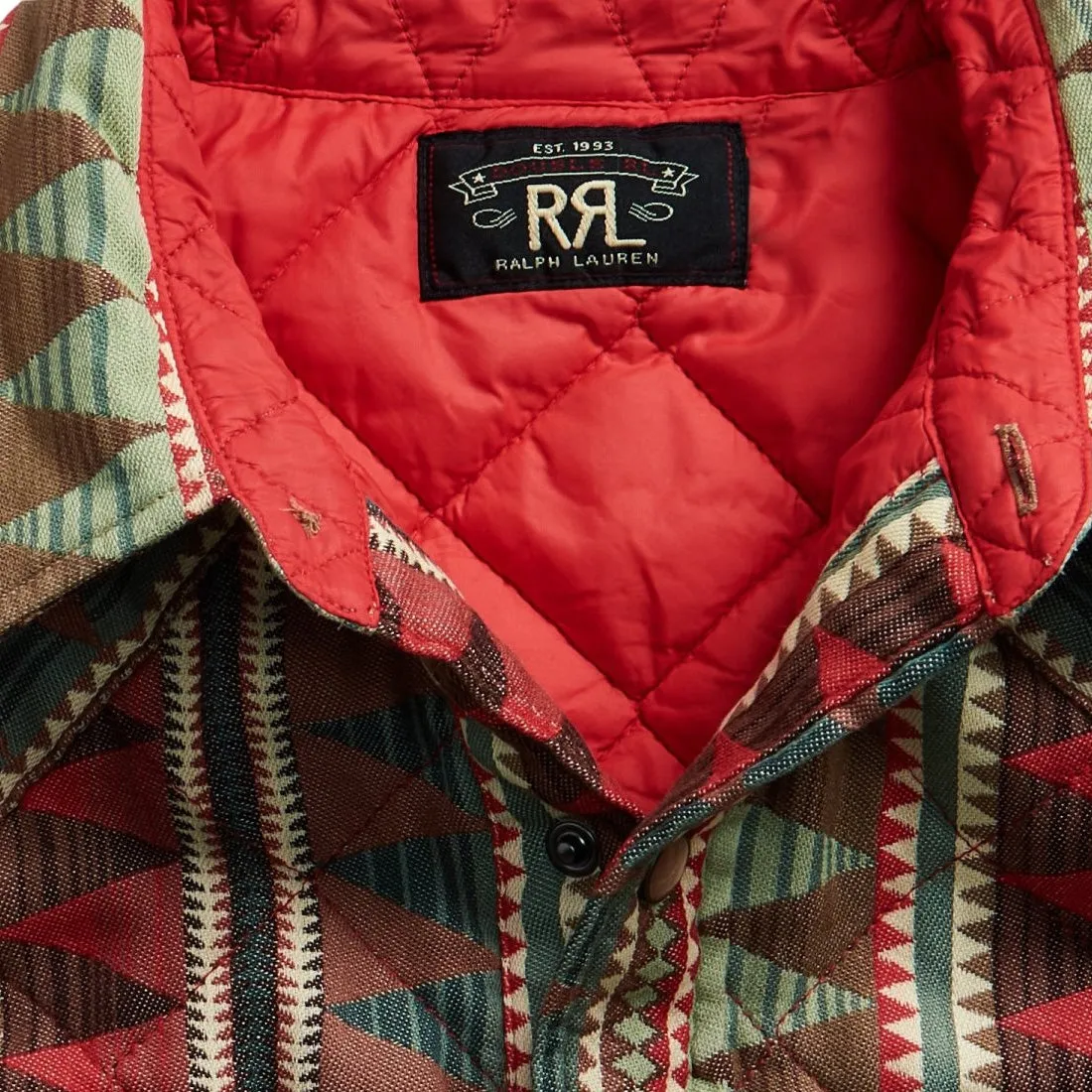 RRL by Ralph Lauren Quilted Jacquard Overshirt Red / Multi