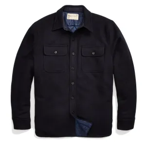 RRL by Ralph Lauren Quilted Wool Melton Overshirt Navy / Blue