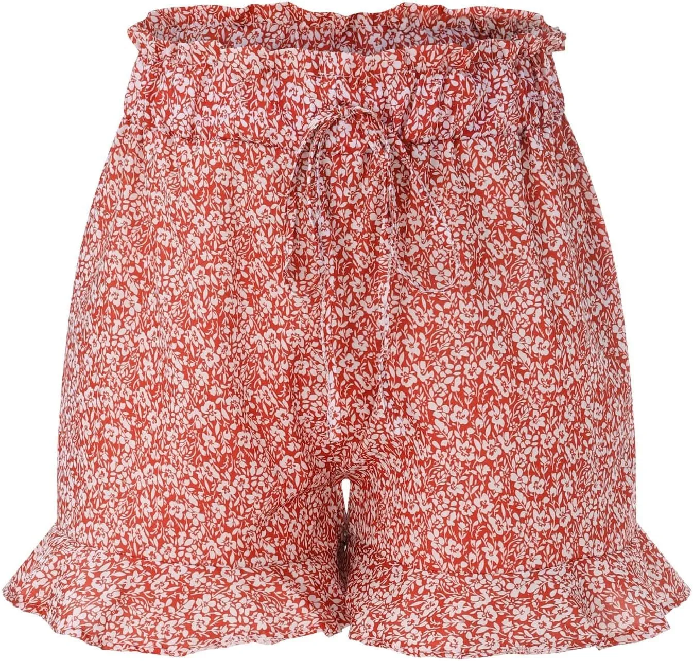 Rvidbe Flowy Shorts for Women Casual Boho Floral Skorts Ruffle Mini Skirts Summer Lightweight Chiffon Butterfly Shorts