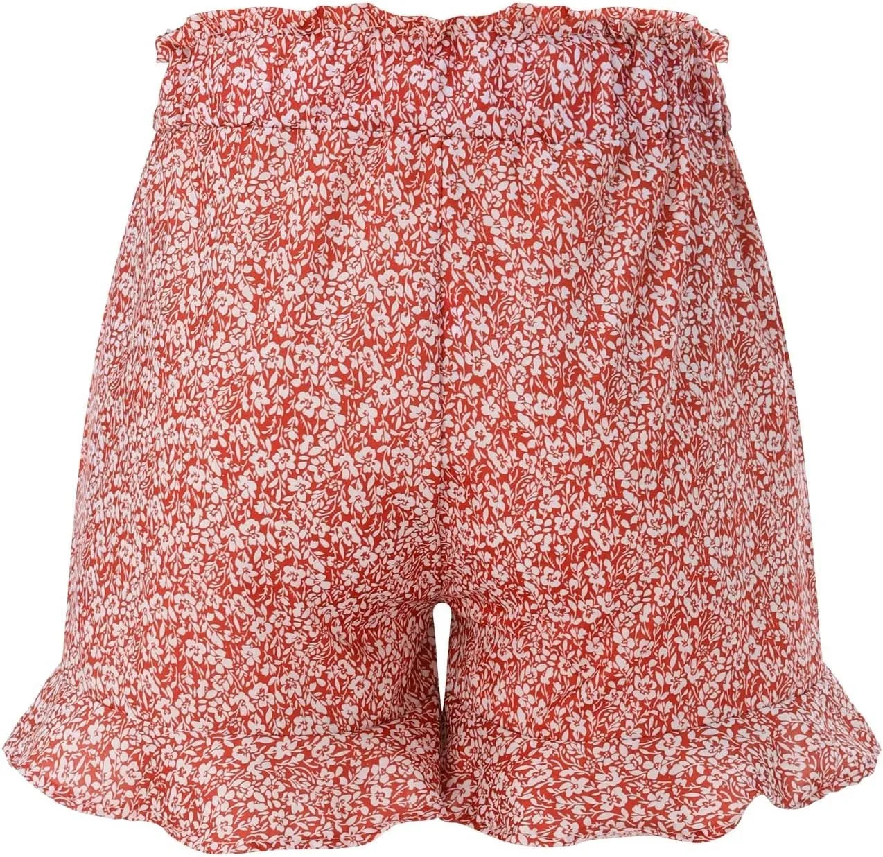 Rvidbe Flowy Shorts for Women Casual Boho Floral Skorts Ruffle Mini Skirts Summer Lightweight Chiffon Butterfly Shorts