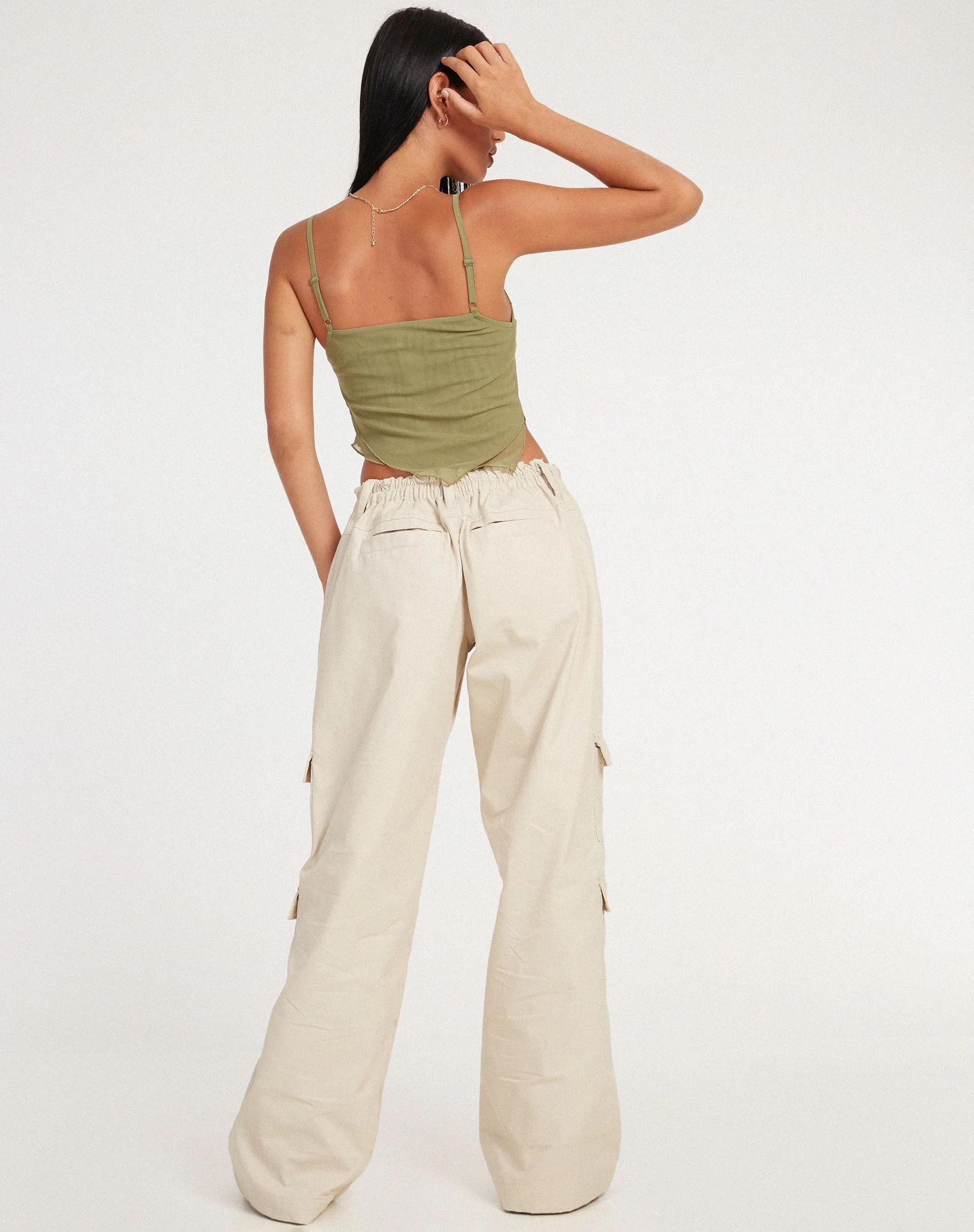 Shindu Top in Mesh Olive