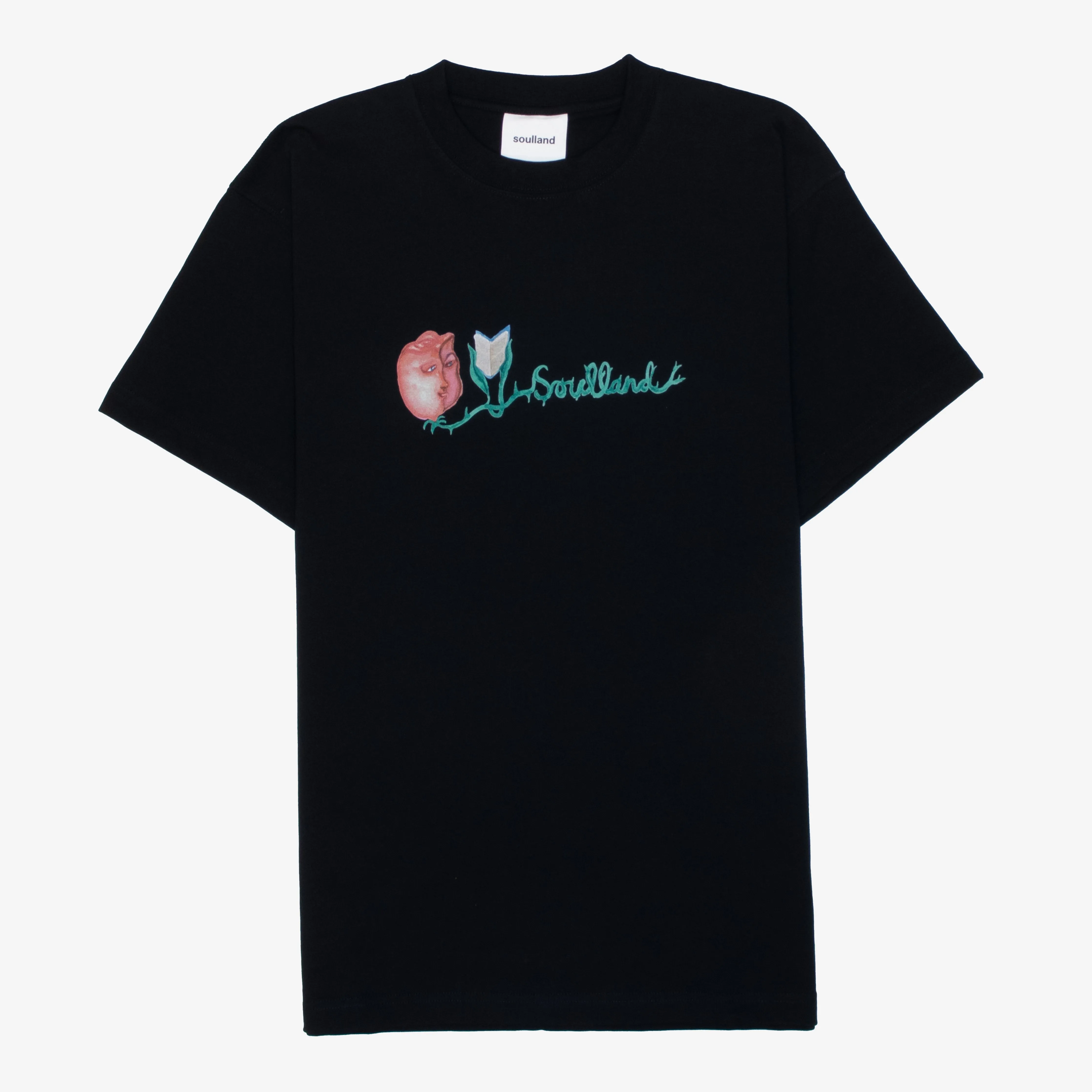 SOULLAND Flower Logo T-shirt Black