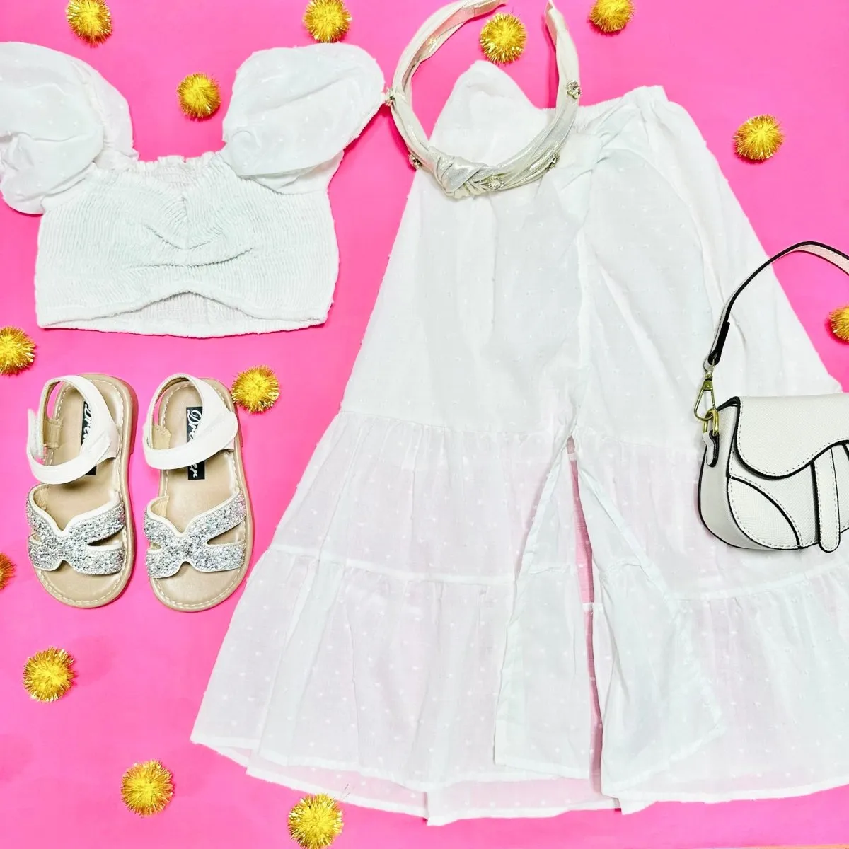VALENTINA PUFF SHOULDER TOP AND MIDI SKIRT SET