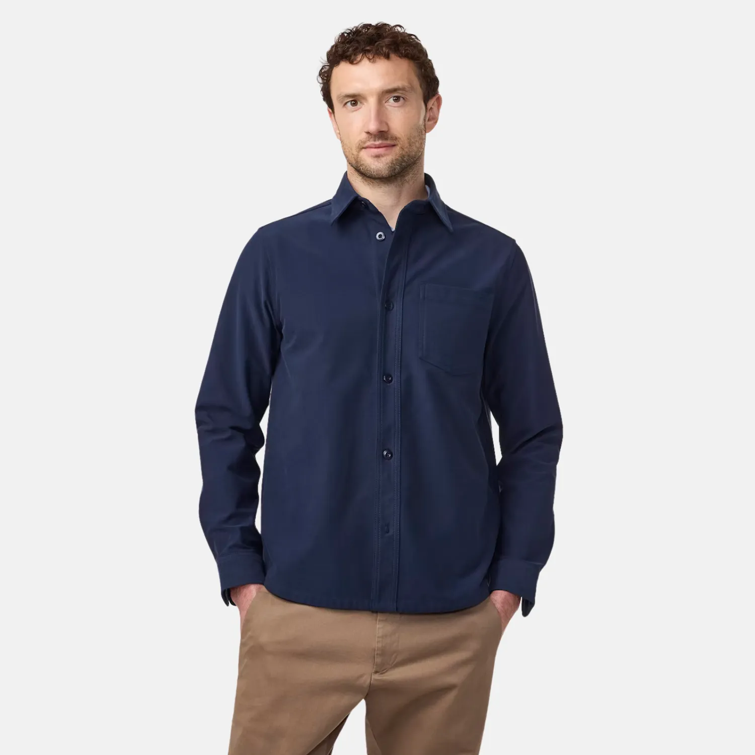 Verner 5379 Organic Cotton Blend Overshirt (Navy Blue)