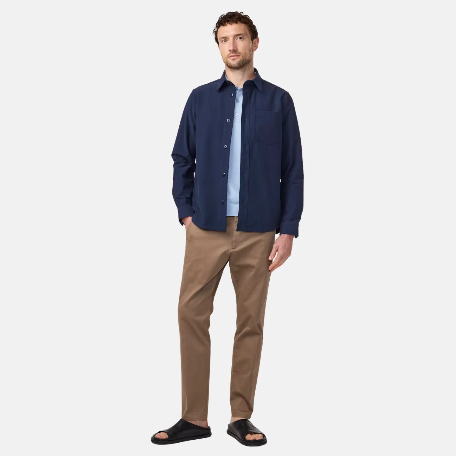 Verner 5379 Organic Cotton Blend Overshirt (Navy Blue)