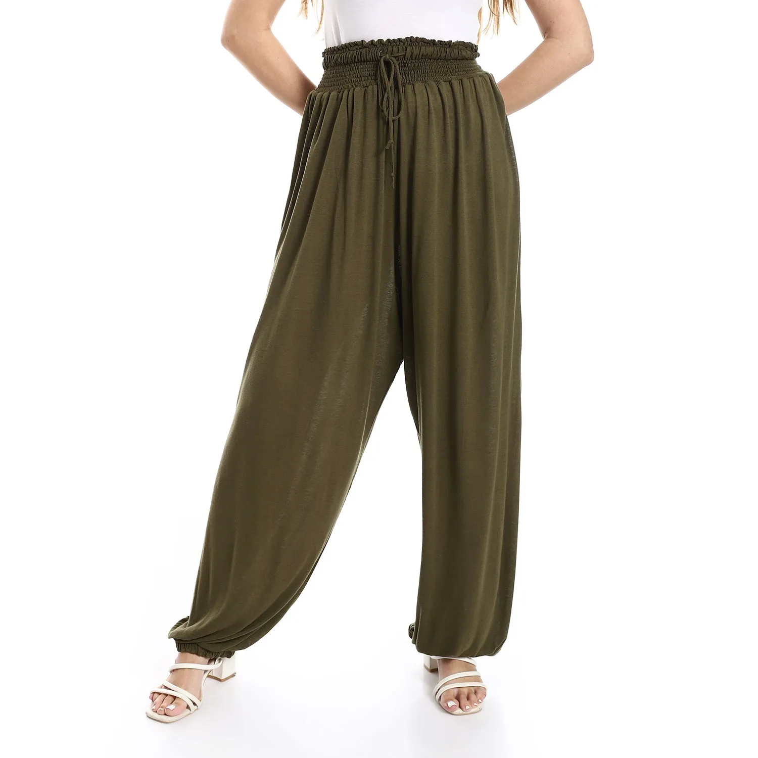 Wide Leg Trousers With Waist Elastic - Merch