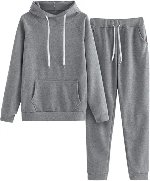 Women's 2 Piece Lounge Sets Long Sleeve Crewneck Althteic Casual Hoodie Sweatshirt Long Pants Outfits