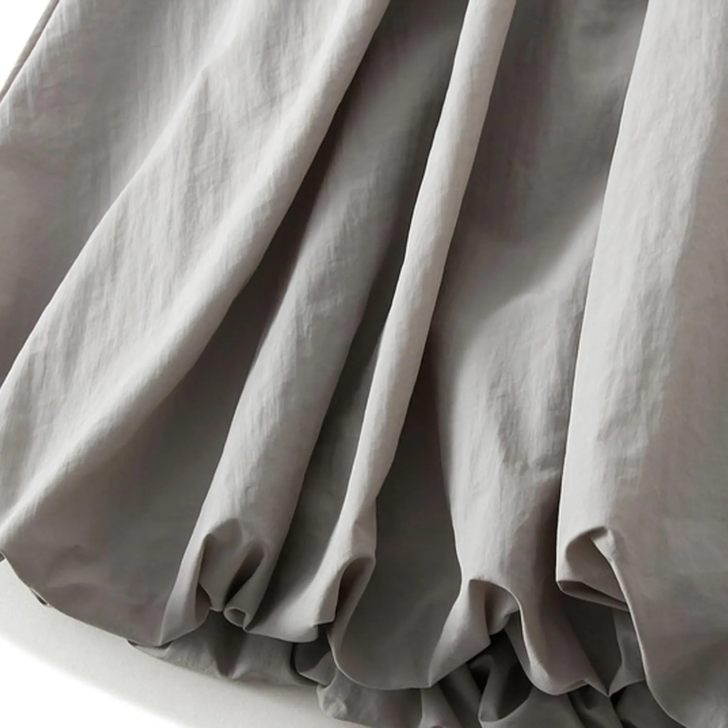 Womens Casual Boho Skirts Solid Lantern Skirt Trendy Pleated Elastic Waist Flower Bud A-line Skirt Beach Half Dress