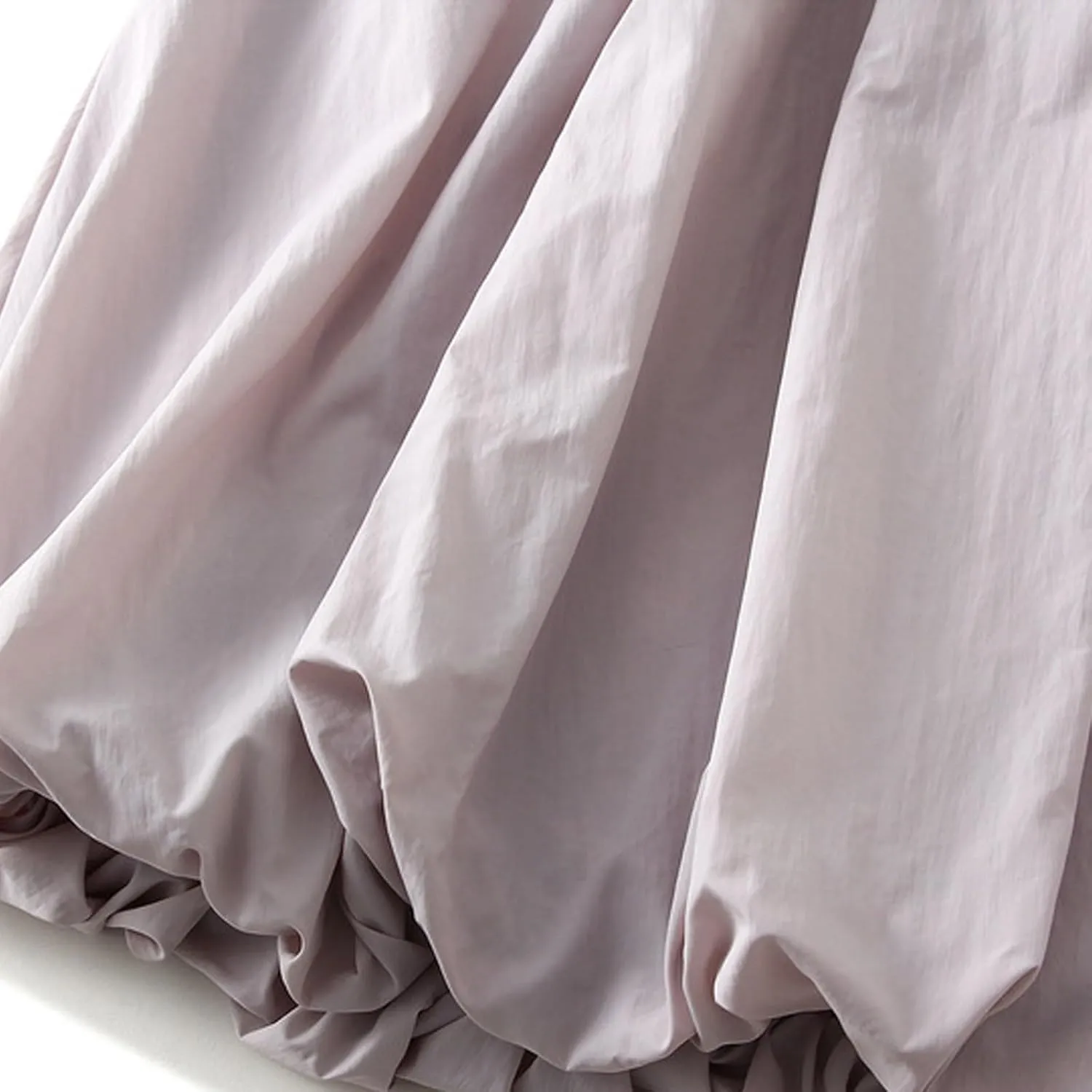 Womens Casual Boho Skirts Solid Lantern Skirt Trendy Pleated Elastic Waist Flower Bud A-line Skirt Beach Half Dress