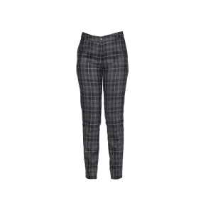 Womens Tartan Trousers - Granite Grey