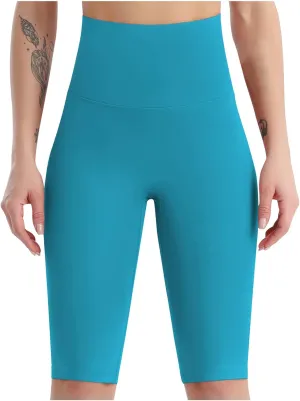 XUNRYAN Women's 8" High Waist Biker Shorts Yoga Running Volleyball Workout Gym Shorts for Summer Fitness Short Pants