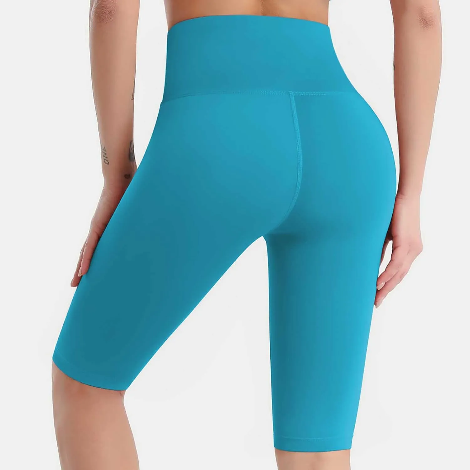 XUNRYAN Women's 8" High Waist Biker Shorts Yoga Running Volleyball Workout Gym Shorts for Summer Fitness Short Pants